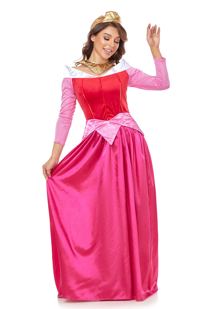 Halloween Princess Costume Long Sleeve Floor Length Performance Dress for Women